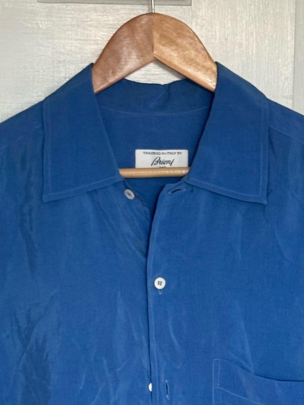 Brioni for Neiman Marcus Blue Short Sleeve Shirt Italy